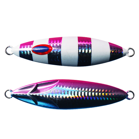 Front and Back of Blue Saltwater Lead Jig - Medusa