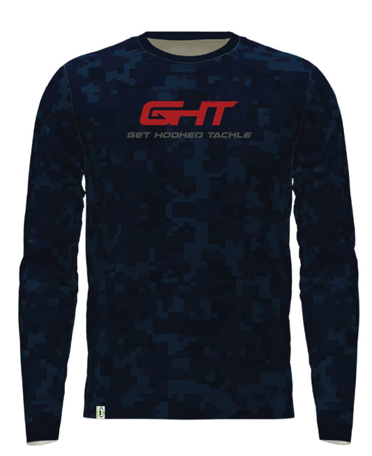 Men's Blue Performance Fishing Shirt