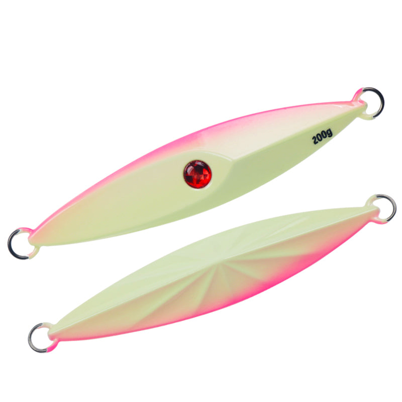 Front and Back of White Offshore Lead Slow Pitch Jig - Ula