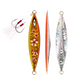 Front, Side and Back of Gold Slow Pitch Saltwater Fishing Jig - Big Daisy