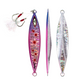 Front, Side and Back of Pink Slow Pitch Saltwater Fishing Jig - Big Daisy