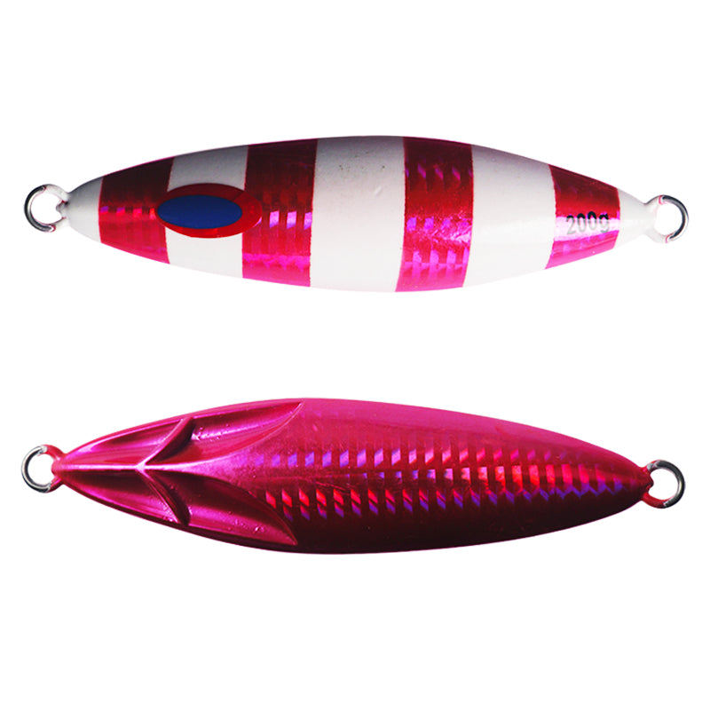 Front and Back of Pink Saltwater Lead Jig - Medusa