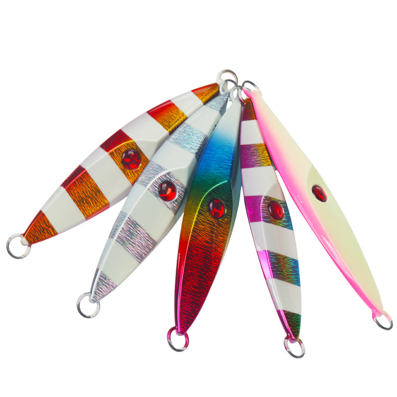 Offshore Lead Slow Pitch Jig - Ula in Gold, Silver, Rainbow, Blue and White