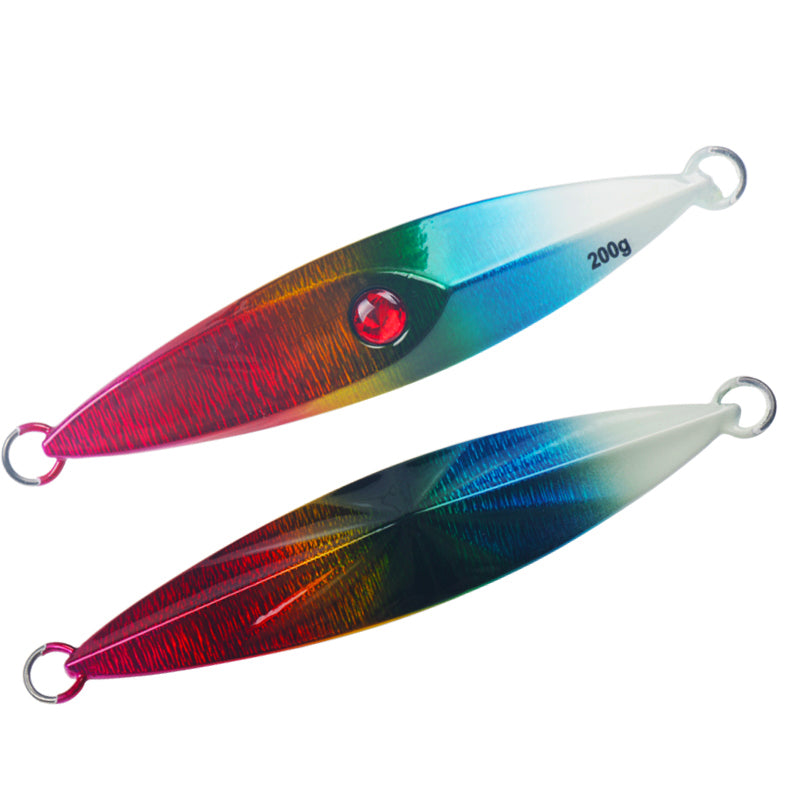 Front and Back of Rainbow Offshore Lead Slow Pitch Jig - Ula