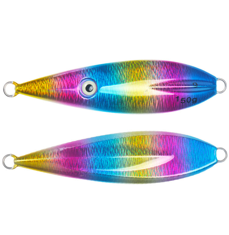 Front and Back of Multicolor Lead Flat-Fall Jig - Nova 
