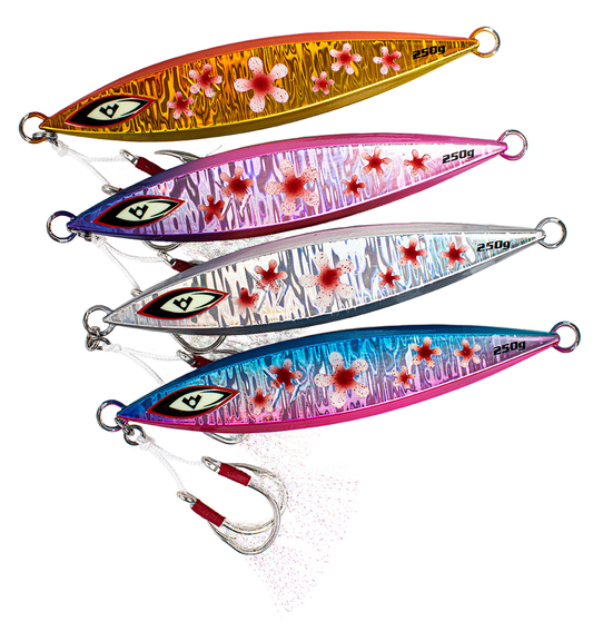 Slow Pitch Saltwater Fishing Jig - Big Daisy in Gold, Pink, Silver and Blue