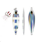 Front, Side and Back of Silver Slow Pitch Flat - Fall Jig - PHATTY
